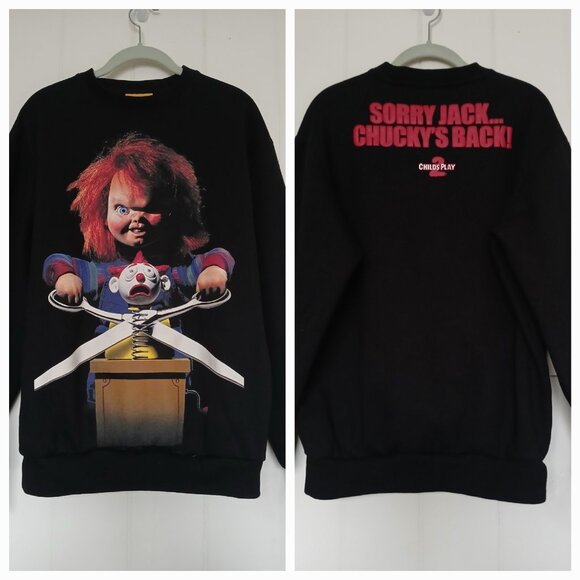 Chucky × Shoe Palace Child’s Play 2 Sweatshirt Crewneck Men's Medium Black - Picture 1 of 14